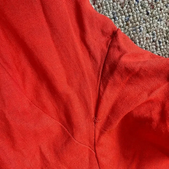 Charlotte Russe Linen Blend One Button Orange Women Blazer size L - Picture 9 of 10